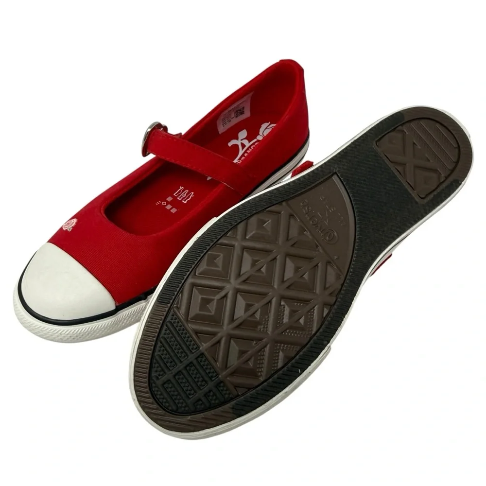 Converse All Dainty Mary Jane shoe Youth Girl Size 3 Red Hearts New